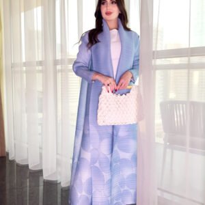 Elegant Pleated Abaya Set with Scarf & Accessories