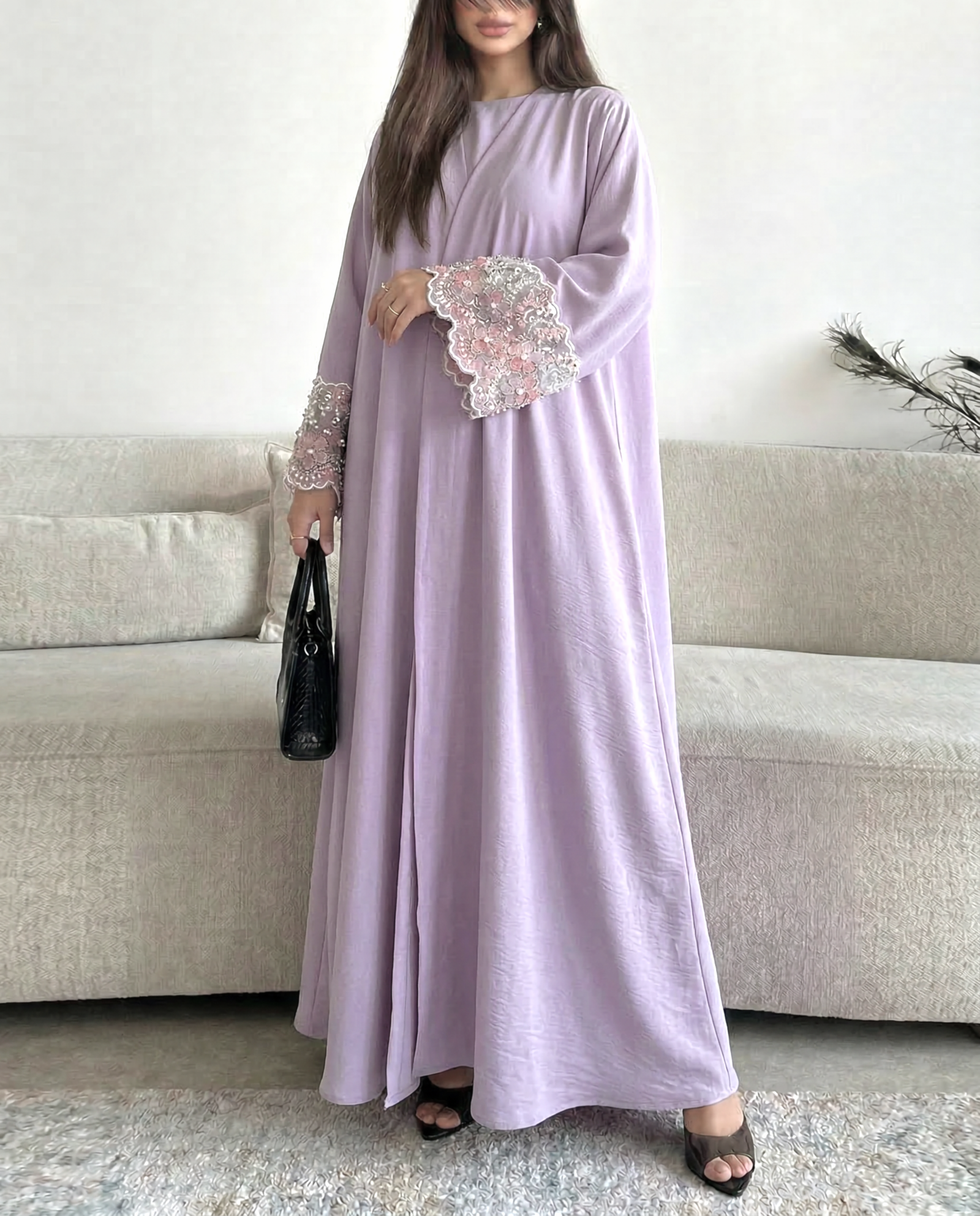 NOUF LILAC ABAYA - Image 2