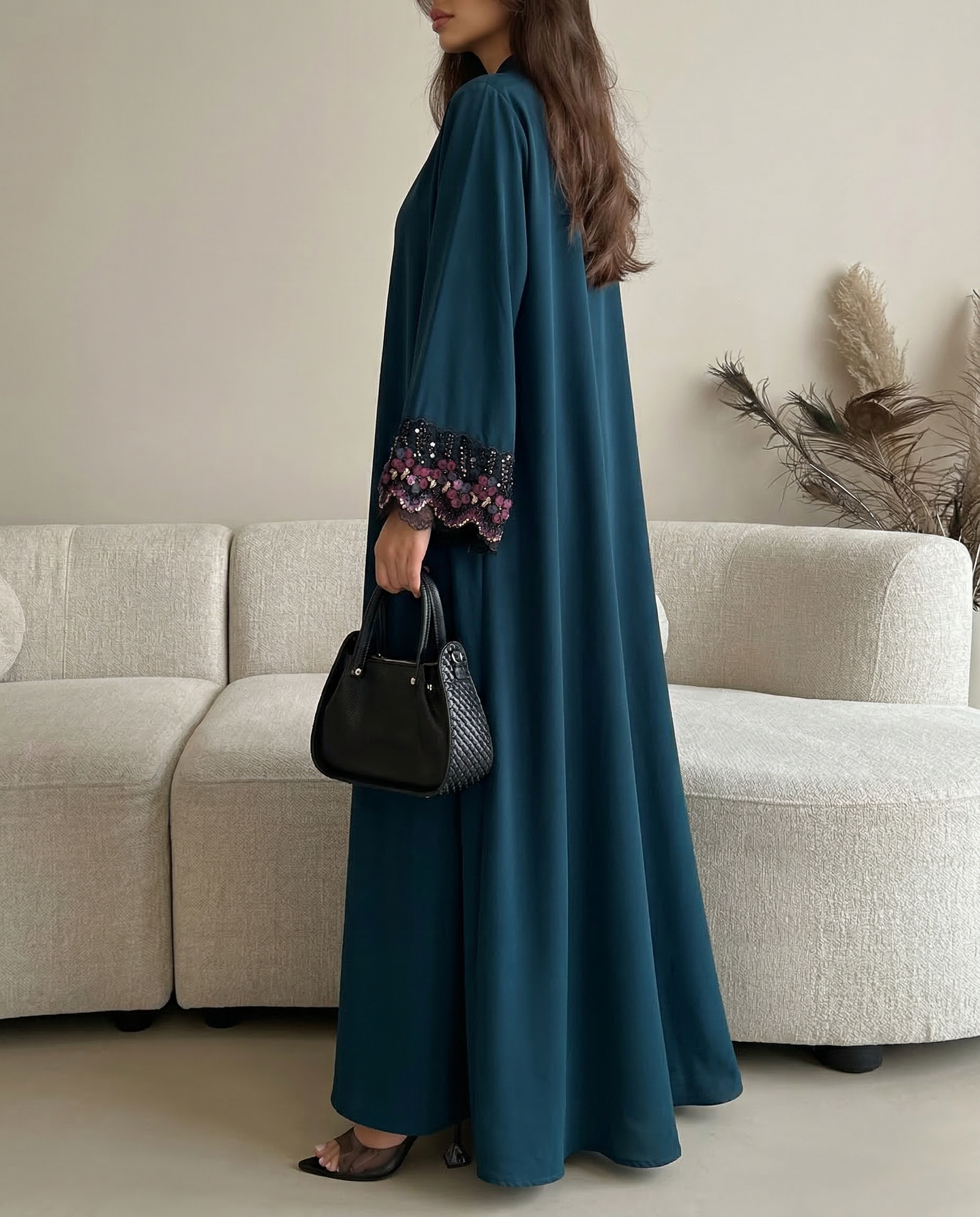 NOUF TEAL ABAYA - Image 3